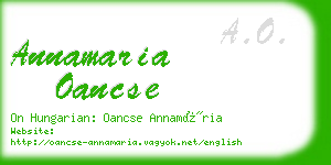 annamaria oancse business card